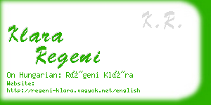 klara regeni business card